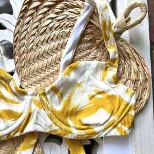 🫧🌸 VITAMIN A 🌸🫧 Fully Lined Demi Ribbed Bralette Bra Bikini Swim Top